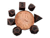 Micro metal dice in wood case