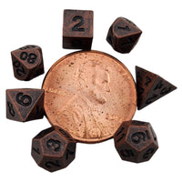 Micro metal dice in wood case