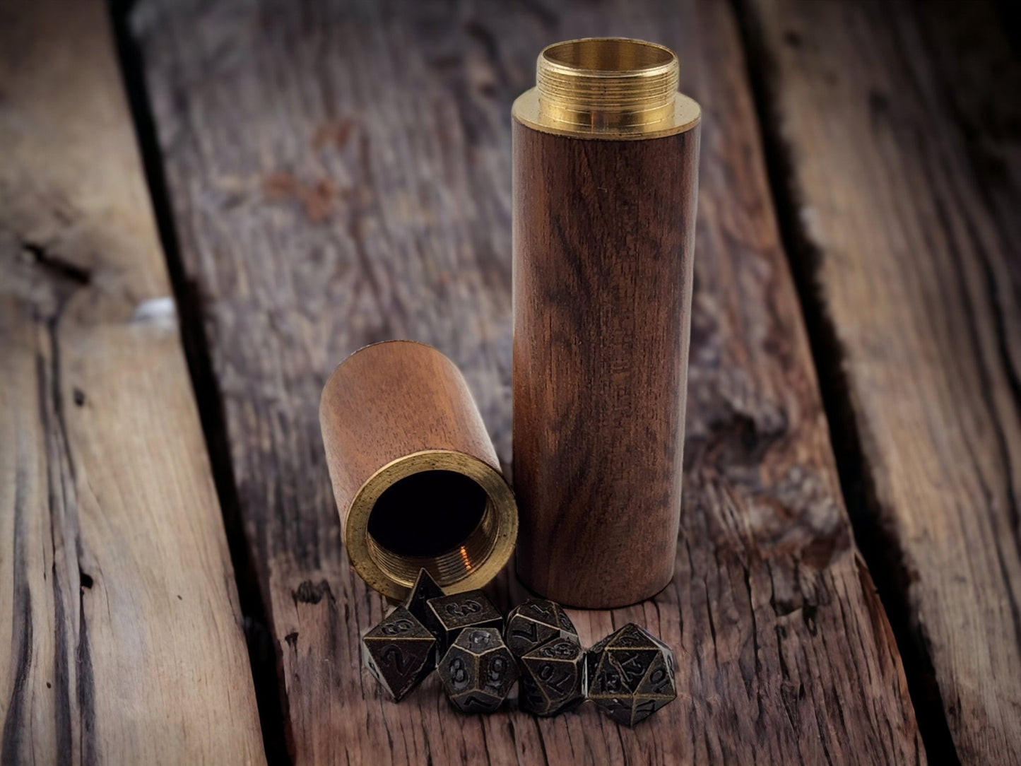 Micro Metal Dice Set in Wood Case