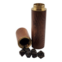 Micro metal dice in wood case