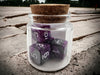 Mind Spike Spell Dice Jar - D&D Spell Dice Set with 4 Purple D6 in Glass Bottle