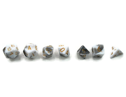 Yin & Yang Mini 10mm Swirl DND Dice Set in Tube