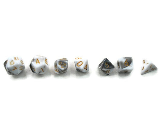 Yin & Yang Mini 10mm Swirl DND Dice Set in Tube