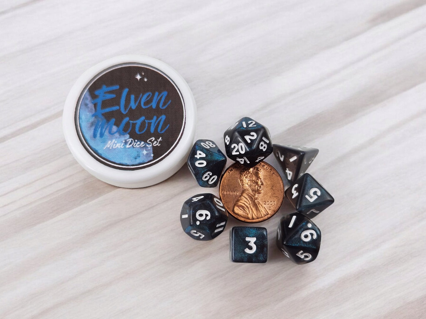 Elven Moon Mini 10mm DND Dice Set