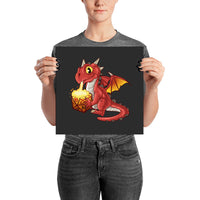 Baby Red Dragon Fantasy Wall Art