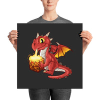 Baby Red Dragon Fantasy Wall Art