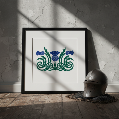 Scottish Thistle Botanical Art Print Medieval Decor