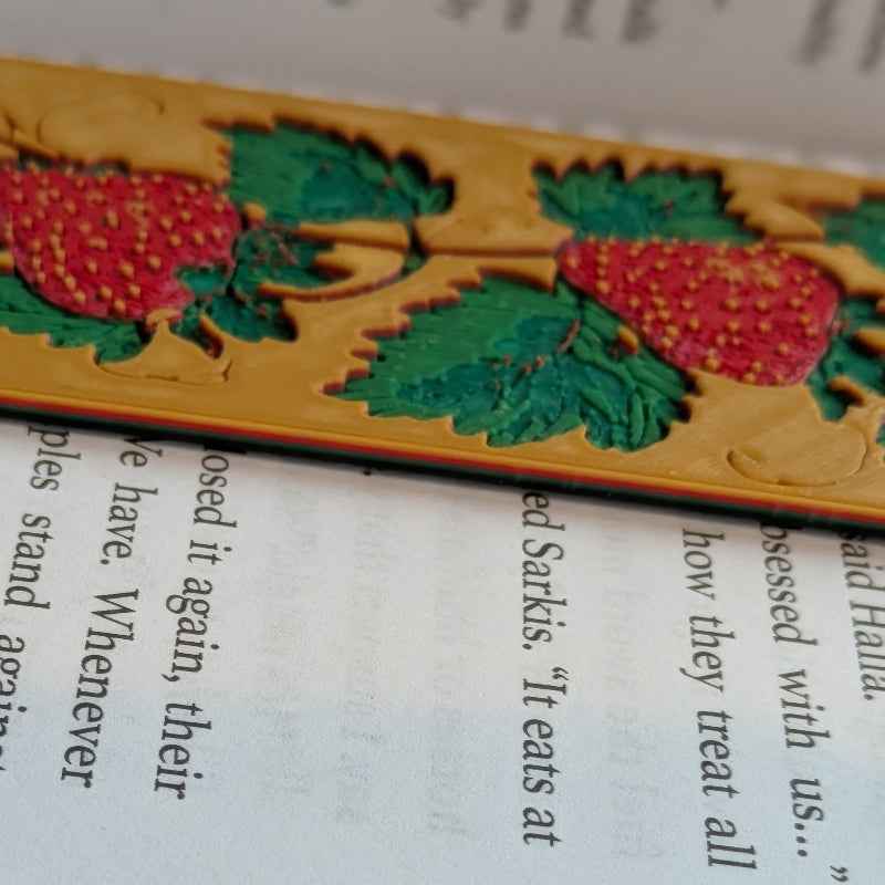 Strawberry Vine Bookmark Textured Gothic Reader Gift