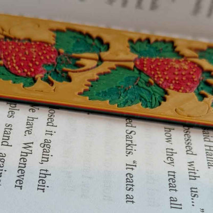 Strawberry Vine Bookmark Textured Gothic Reader Gift