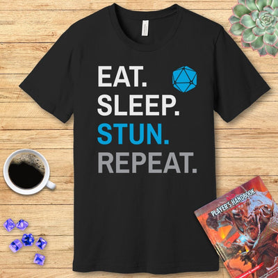 Monk Class T-Shirt – 'Eat, Sleep, Stun, Repeat'
