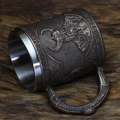 Viking Nordic Odin Raven Stainless Steel Drinking Mug