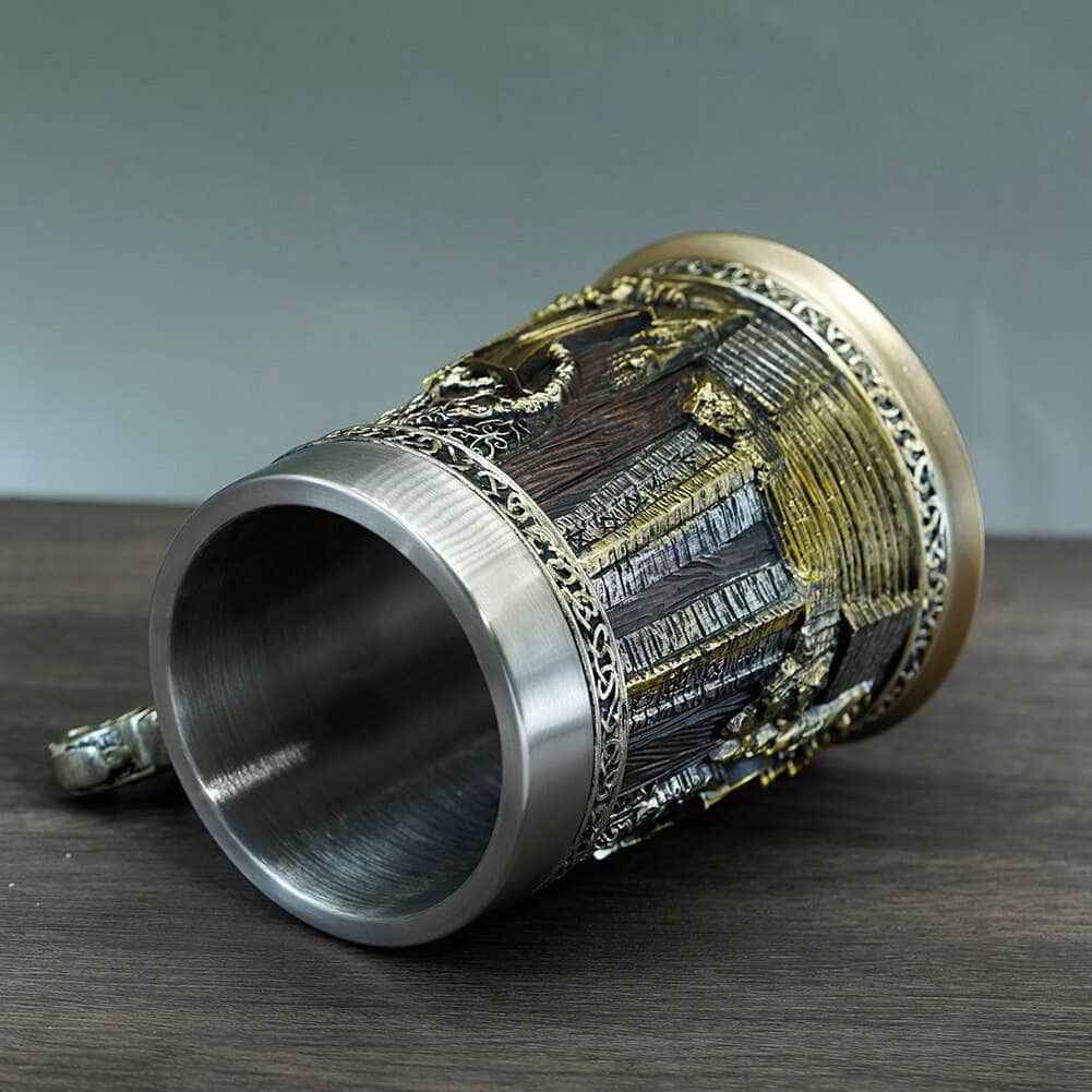 Viking Valhalla Storm Heavy Stainless Steel Tankard Mug
