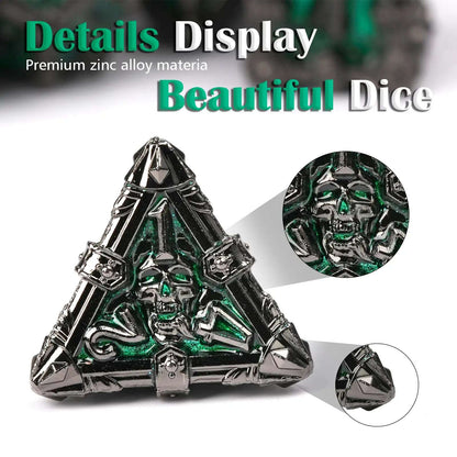 Mysterious dark gothic skeleton series metal dnd dice set