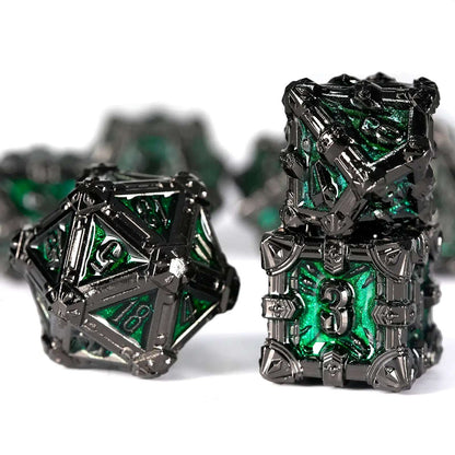 Mysterious dark gothic skeleton series metal dnd dice set
