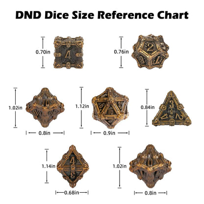 Mysterious dark gothic skeleton series metal dnd dice set