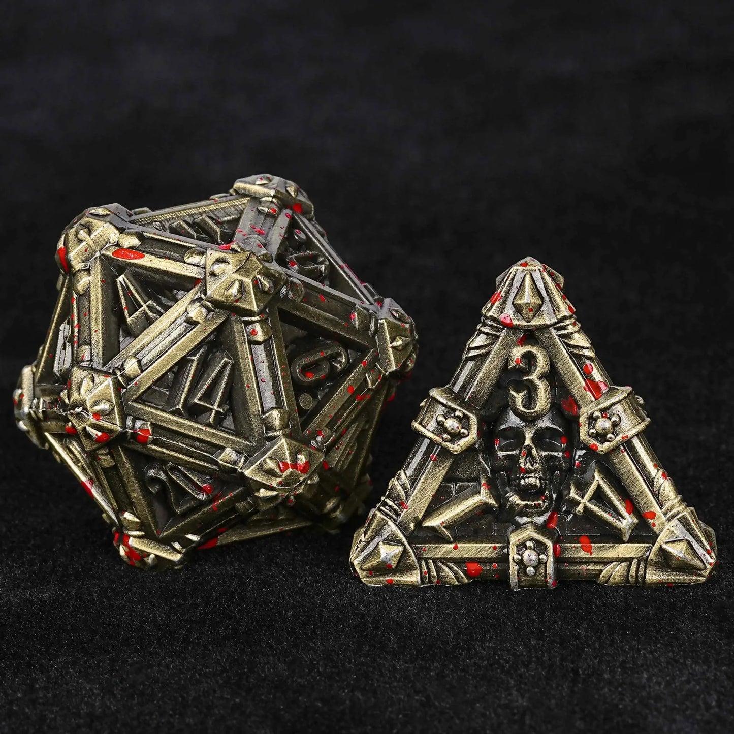 Mysterious dark gothic skeleton series metal dnd dice set