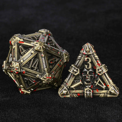 Mysterious dark gothic skeleton series metal dnd dice set