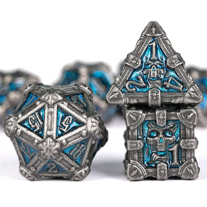 Mysterious dark gothic skeleton series metal dnd dice set