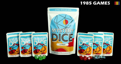 Mystery Dice 6 Pack | 6 Unique RPG Dice Sets, No Duplicates | 1985 Games