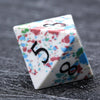 Natural color spotted gemstone DND dice set + black font