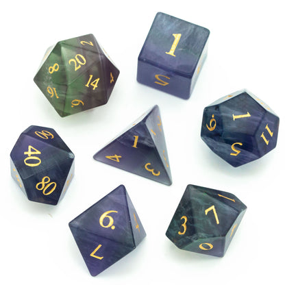 Natural Fluorite Gemstone Dice Set