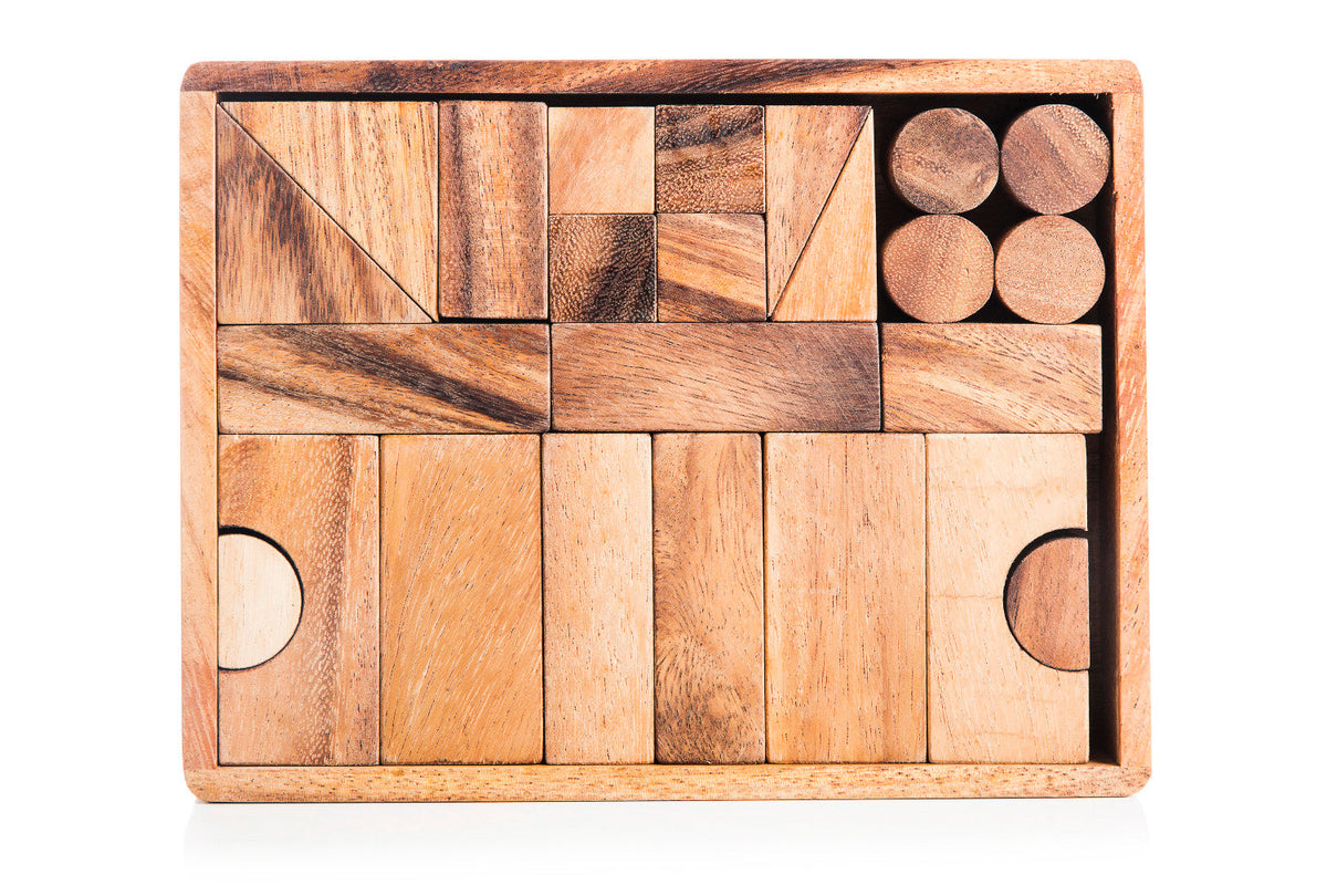 Natural Wooden Building Block Set