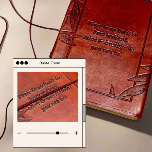"No Limit To How Radiant" Leather Journal - Empowering & Sustainable Gift
