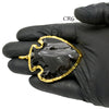 Obsidian "Arrowhead" Pendants with Gold Plating (2 in) 5 Pcs