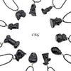Obsidian Figurine Assorted Necklace Set on Black Cord (10 Inches) (11 Pieces)