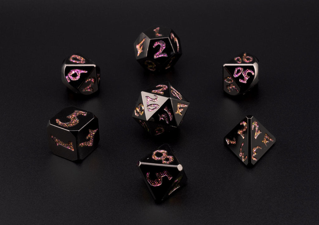 Obsidian Fire Dice Set