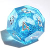 Ocean Theme - Liquid Core Resin DND Dice Set + Silver Font