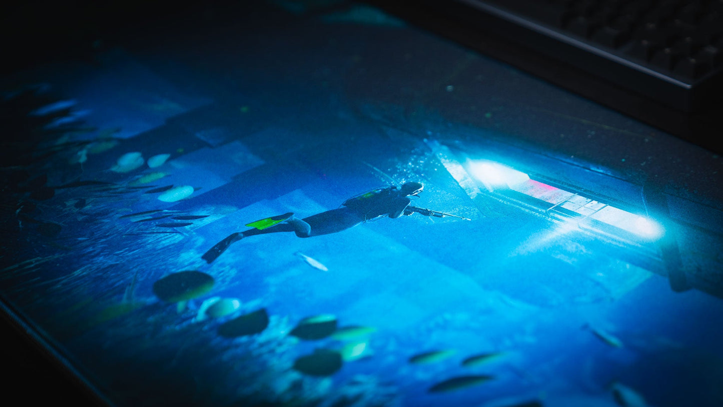 "Labs Breach" — Rust Deskmat