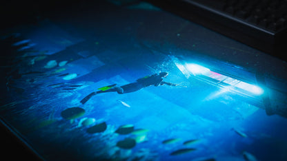 "Labs Breach" — Rust Deskmat