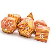 Orange Malachite Gemstone Dice Set