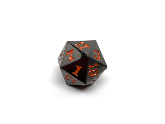 Gun Metal D20 - Signature Font -  Orange Font