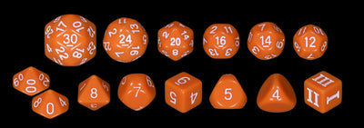 Opaque 14 Unusual DCC Dice Set - Orange