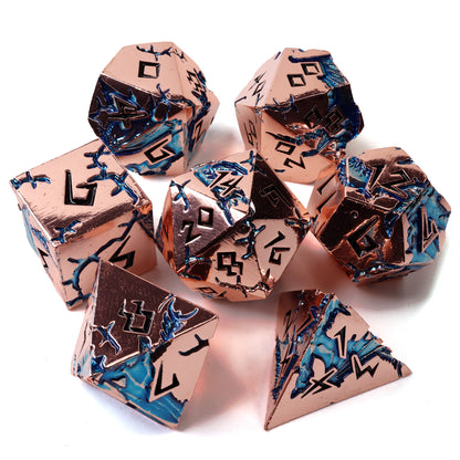 Tempest of the Sapphire Sky Metal RPG Dice Set | 7 Pieces
