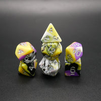 Panic Abstraction - 7 Piece DnD Dice Set | Acrylic RPG Gaming Dice