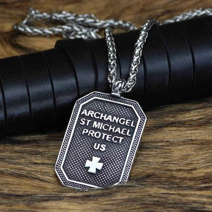 Roman St.Michael Stainless Steel Amulet Necklace