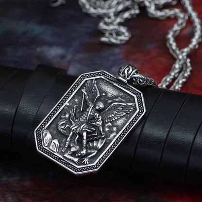 Roman St.Michael Stainless Steel Amulet Necklace