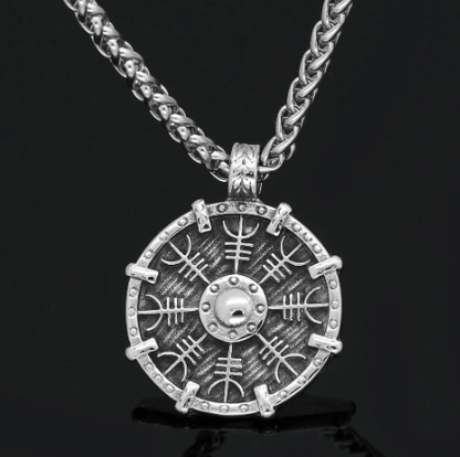 Vikings Helm of Awe Stainless Steel Pendant Necklace