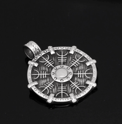 Vikings Helm of Awe Stainless Steel Pendant Necklace