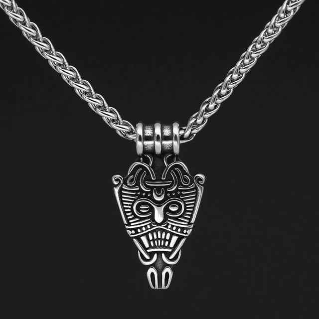 Vikings Odin's Face Stainless Steel Pendant Necklace