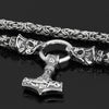 Vikings Mjolnir in Dragon Head Stainless Steel Necklace