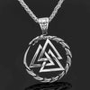 Vikings Dragon Valknut Stainless Steel Necklace
