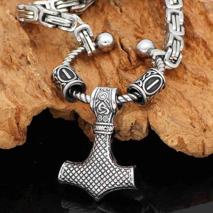 Vikings Hammer of Thor Stainless Steel Necklace