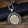 Vikings Helm of Awe Runic Stainless Steel Necklace