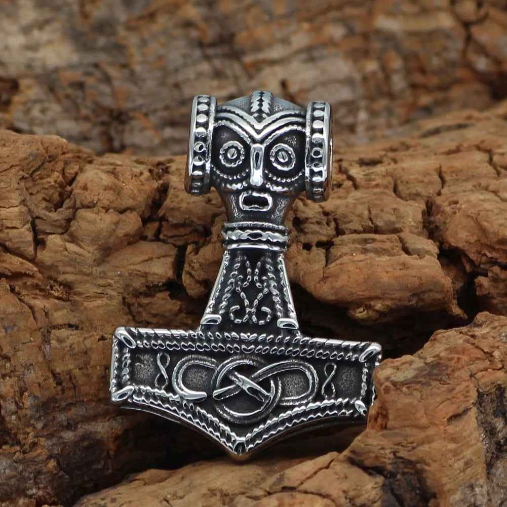 Vikings Mjolnir and Celtic Knot Stainless Steel Necklace
