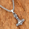 Vikings Mjolnir Ignuz Rune Stainless Steel Necklace