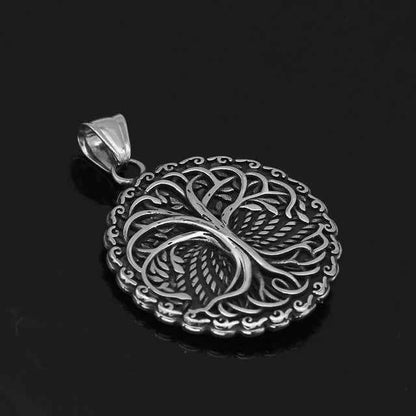Vikings Tree of Life Stainless Steel Pendant Necklace